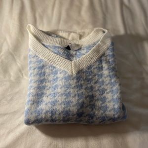 Cropped Blue and white sweater vest H&M